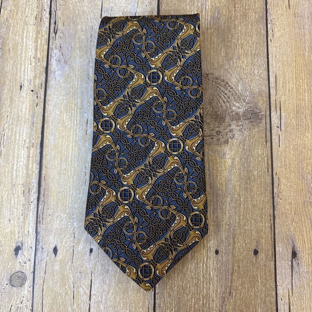 Vintage Sulka Tie For Men Silk Equestrian Bit & Bridle